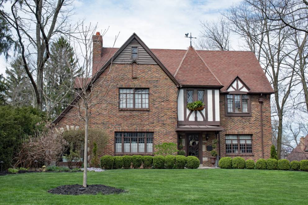 modern tudor style house